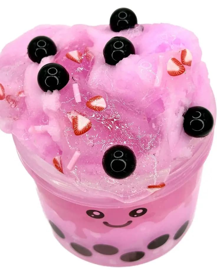 3 IN 1 Strawberry Frozen Boba Slime kit (4+1) 5oz Cloud+Clear Slime With FREE EXTRAS