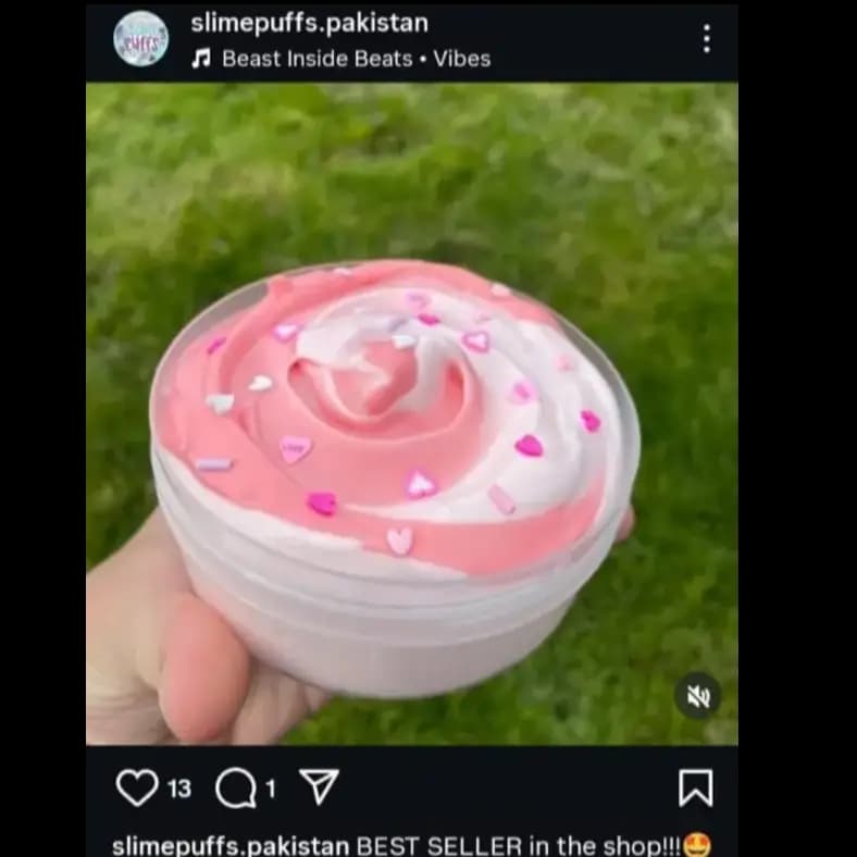 Pink & White Strawberry Butter Slime - 4oz | Soft, Stretchy, and Buttery Texture | Perfect for Sensory Play and Stress Relief