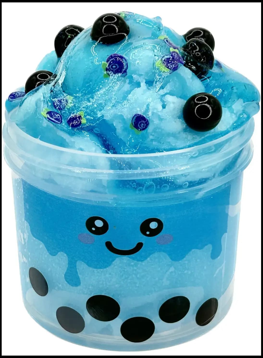 3 IN 1 Blueberry Frozen Boba Slime Kit  (4+1) 5OZ Slime kit Unsented Cloud dough + clear slime