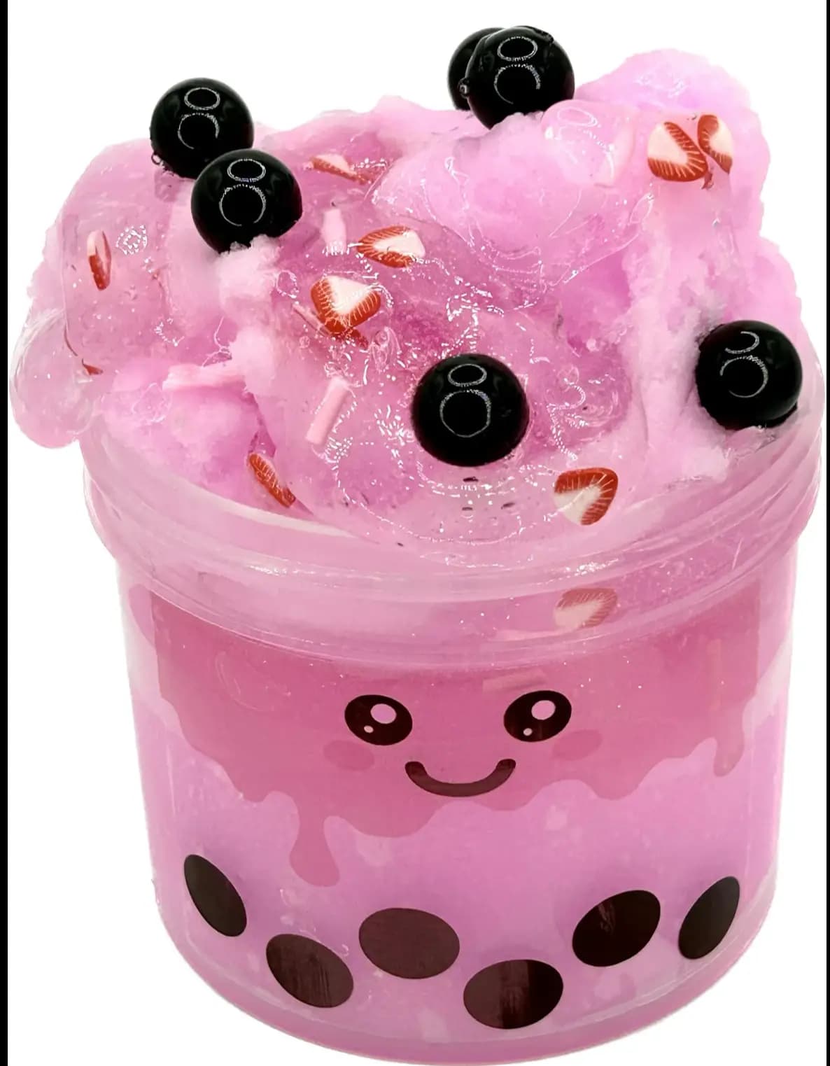 3 IN 1 Strawberry Frozen Boba Slime kit (4+1) 5oz Cloud+Clear Slime With FREE EXTRAS