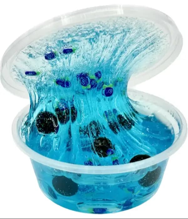 3 IN 1 Blueberry Frozen Boba Slime Kit  (4+1) 5OZ Slime kit Unsented Cloud dough + clear slime